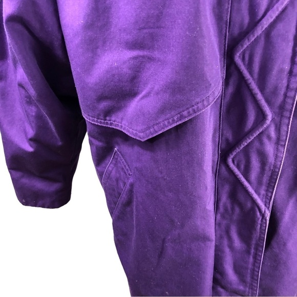 London Fog Trench Coat Women 8 Purple Zipout Plaid Lining Classic Career Vintage - Picture 3 of 15